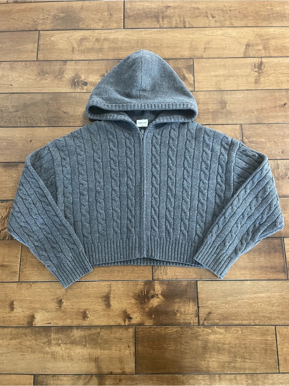 Sunday Best Octavia Crop Zip Up Charcoal Grey